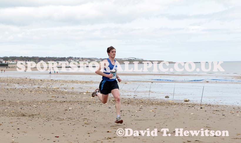 Ross Floyd (Morpeth) finishing 3rd in the Pier to Pier Race, South Shields to Roker, Sunderland.